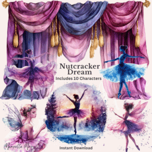 Nutcracker Dreams characters, ballerinas, and whimsical balletcore figures.