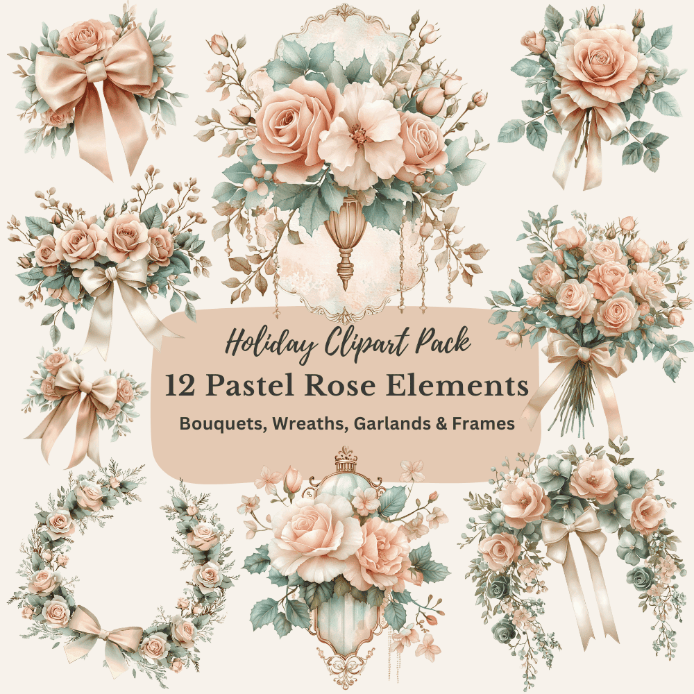 Watercolor Cherubs, Soft Pastel Angels for Holiday & Vintage Designs