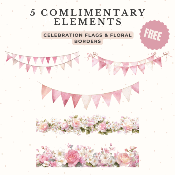 Free clipart party banners and floral borders