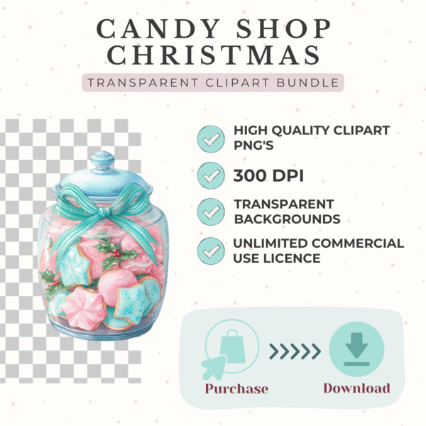 High-quality pastel Christmas clipart bundle with 300 DPI transparent PNG
