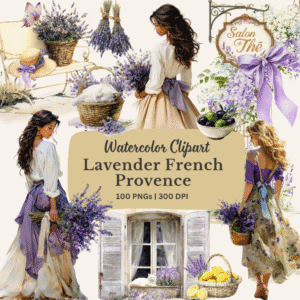 Lavender French Provence clipart bundle