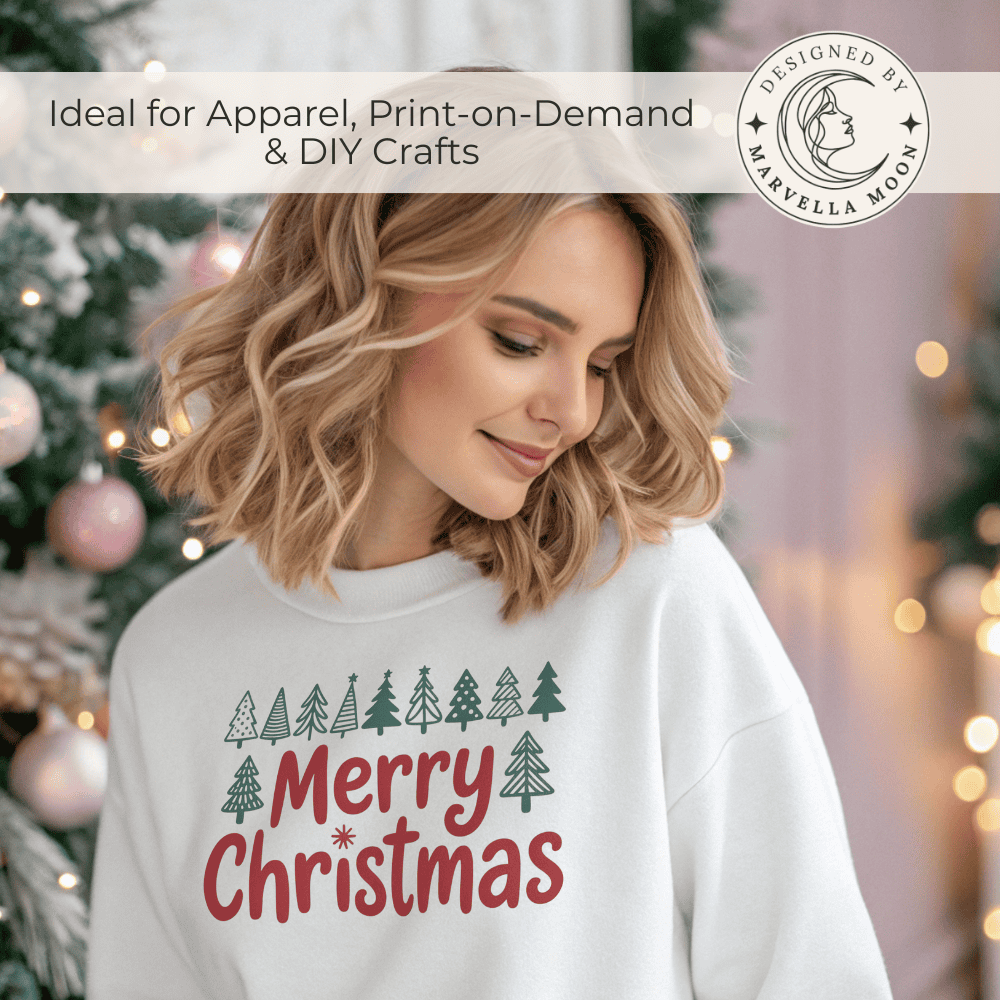 Merry Christmas PNG for Sublimation and Print-on-Demand | Ready-to-Use SVG File for T-Shirts and Mugs 3 Merry Christmas sweatshirt mockup, christmas png and svg sublimation design