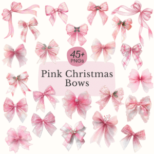 Pink Christmas Bows Clipart