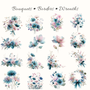 free teal floral digital art featuring 48 watercolor PNGs in dreamy teal, blush, and lilac tones free teal floral digital art featuring 48 watercolor PNGs in dreamy teal, blush, and lilac tones