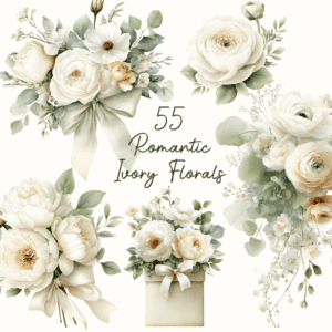 55 romantic ivory and sage floral clipart 55 romantic ivory and sage floral clipart