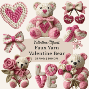Faux Yarn Valentine Clipart