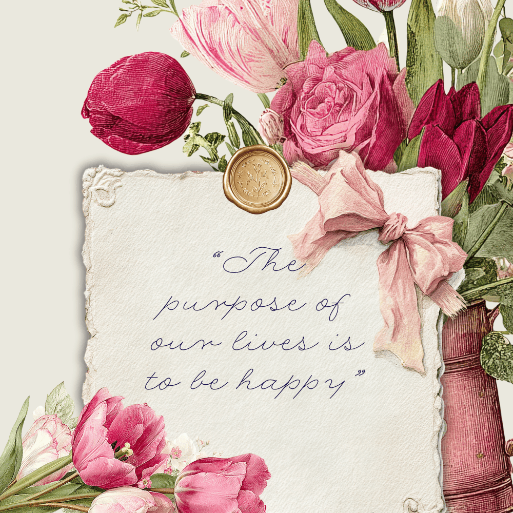 Cottage Valentine Floral Clipart | 45 Romantic Berry and Buttercream Vintage Watercolor PNGs 6 Mockup of Vintage Letter with Florals and Pink Bow