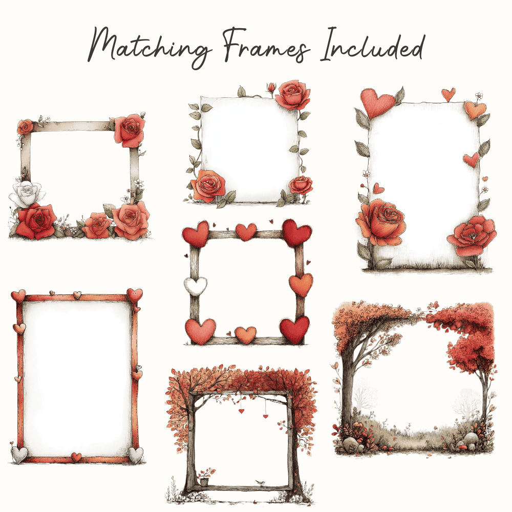 Vintage watercolor frames and borders for woodland animal clipart